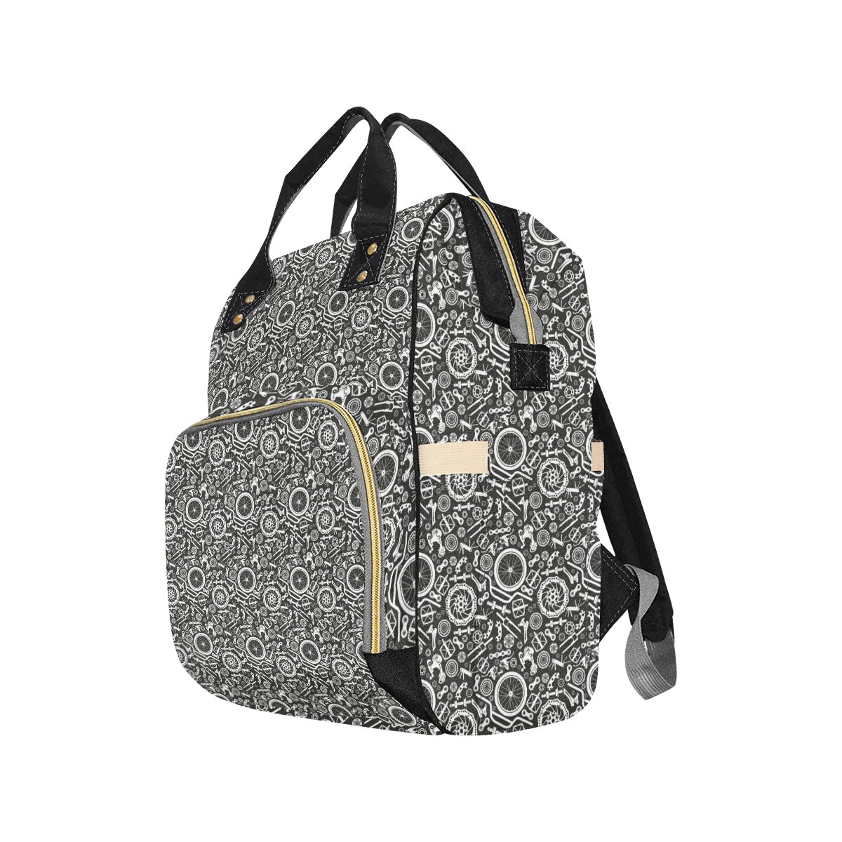Bicycle Tools Pattern Print Design 02 Diaper Bag Backpack
