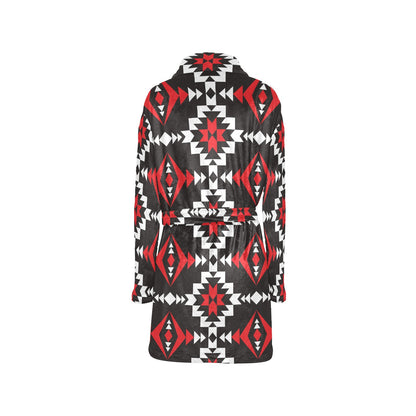 Navajo Pattern Print Design A02 Women's Fleece Robe