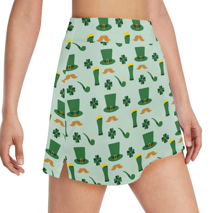 St Patricks Day Print Design LKS304 17" Golf & Pickleball Skort with Pockets