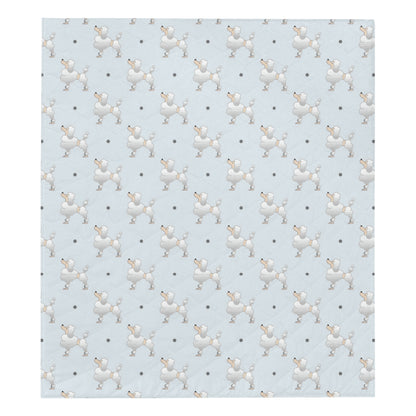 Poodle Pattern Print Design A05 Premium Quilt