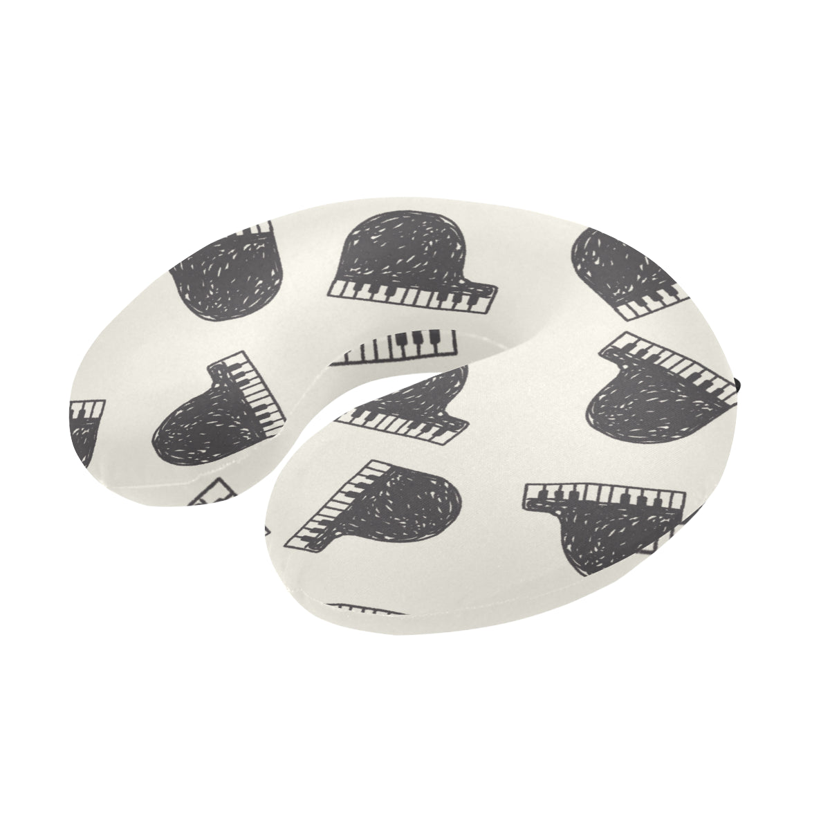 Piano Pattern Print Design 04 U-Shaped Travel Neck Pillow