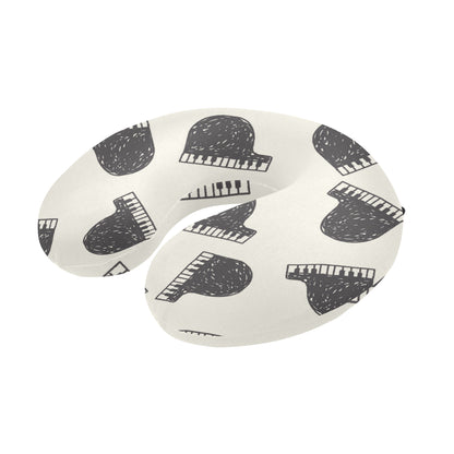 Piano Pattern Print Design 04 U-Shaped Travel Neck Pillow