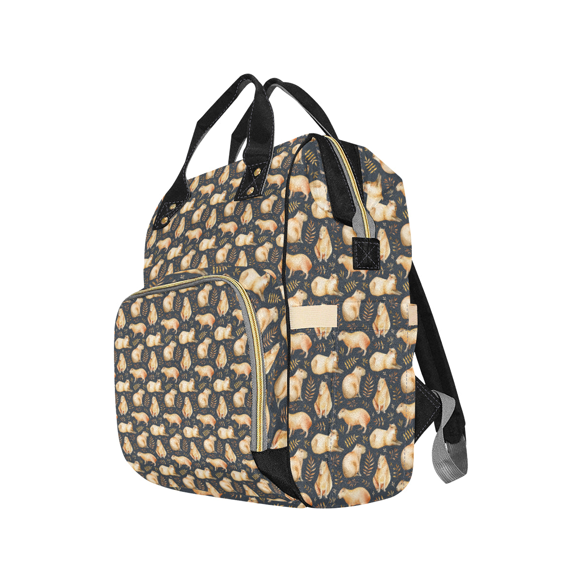 Capybara Pattern Print Design 02 Diaper Bag Backpack