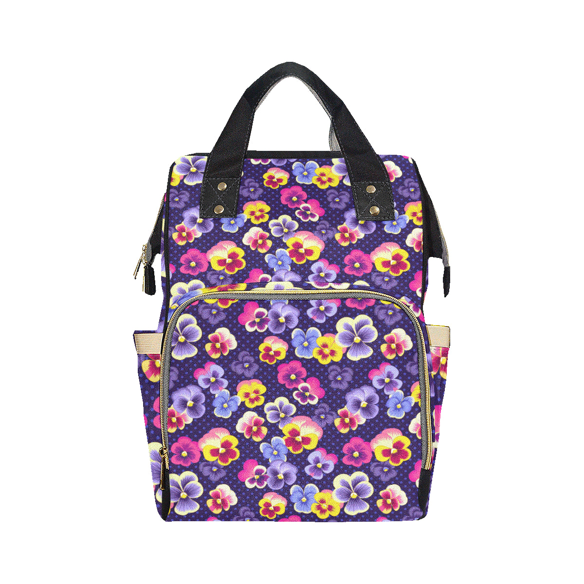 Pansy Pattern Print Design PS04 Diaper Bag Backpack