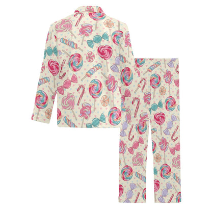 Candy Pattern Print Design CA04 Men's Long Pajama Set