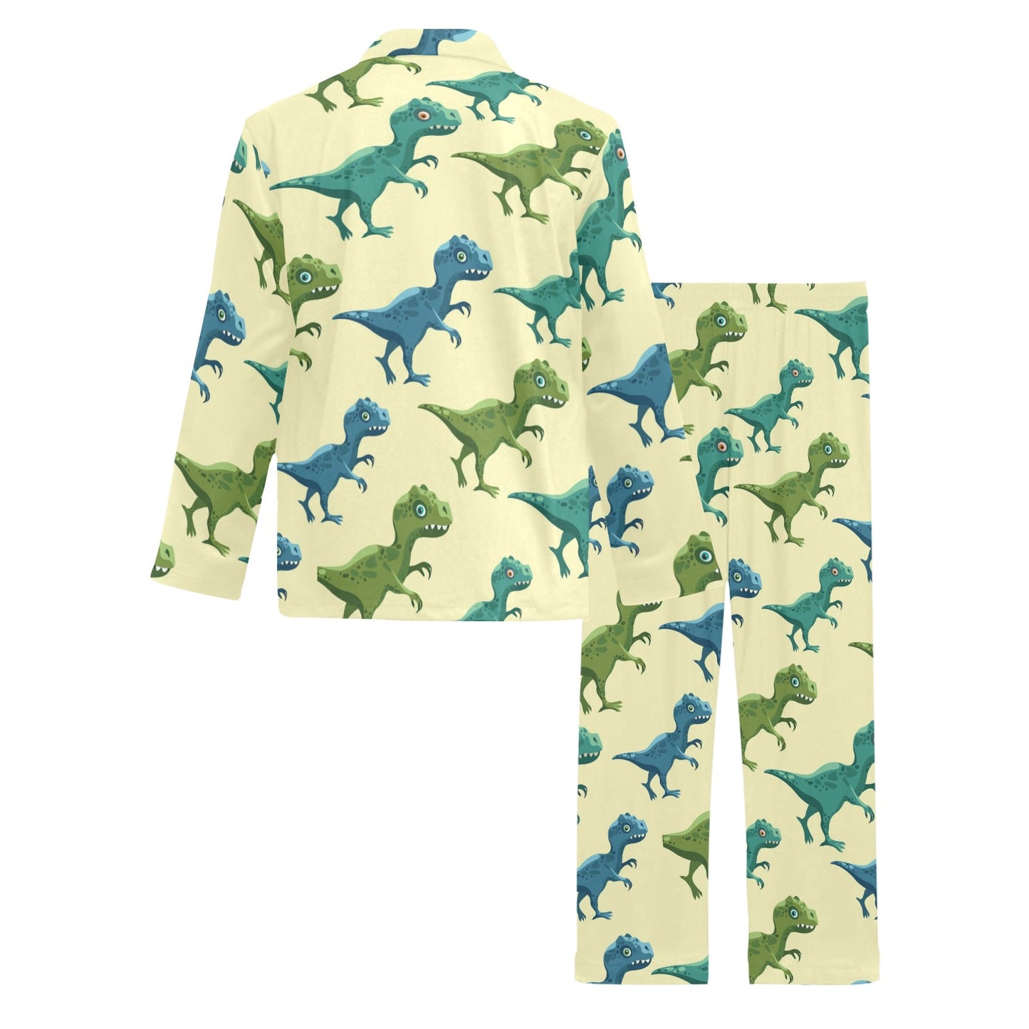 T Rex Pattern Print Design A04 Men's Long Pajama Set