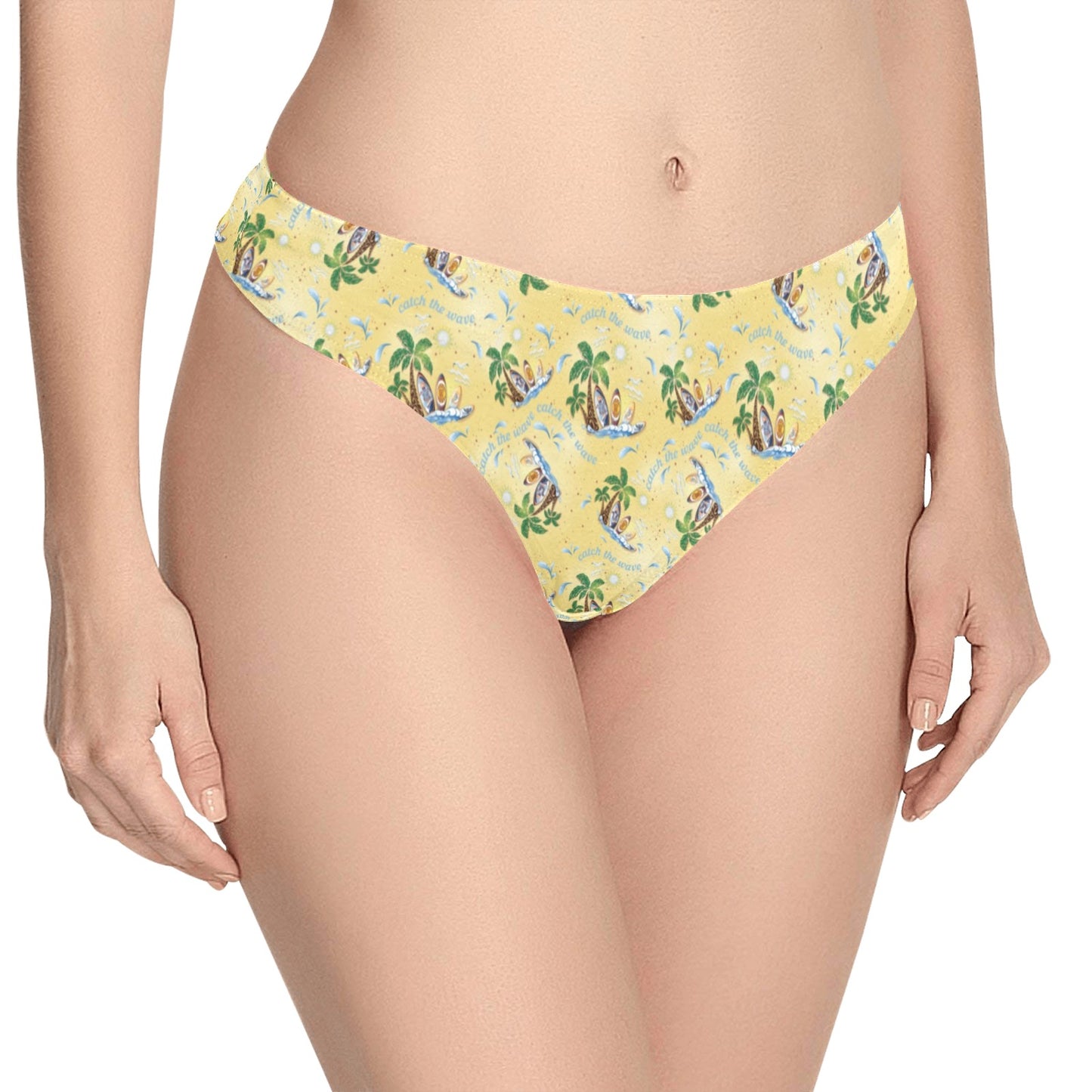 Surf Catch the Wave Design Women's Thongs