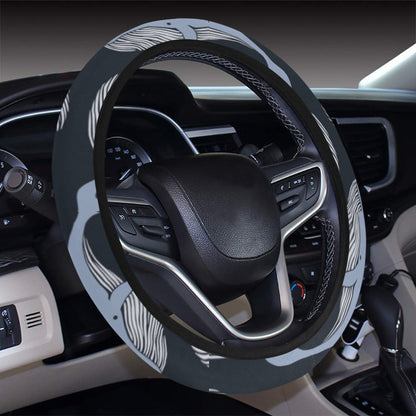 Whale Print Design LKS301 Steering Wheel Cover with Elastic Edge