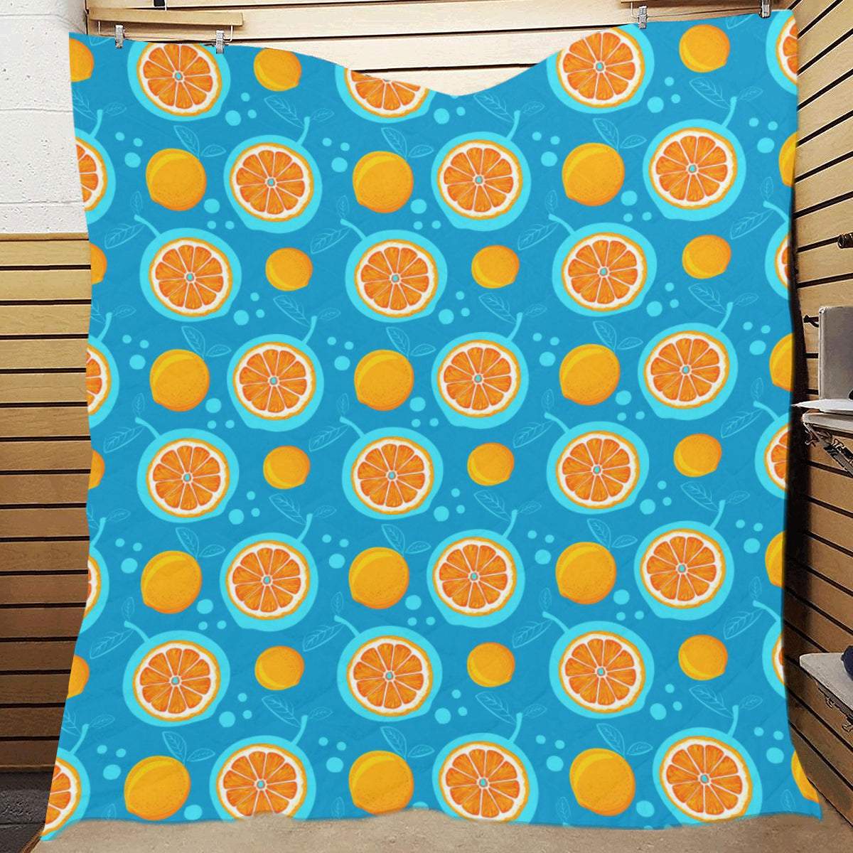 Grapefruit Pattern Print Design GF03 Premium Quilt