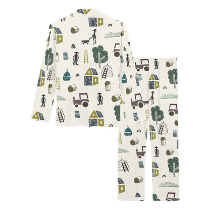 Agricultural Farm Print Design 01 Women's Long Pajama Set
