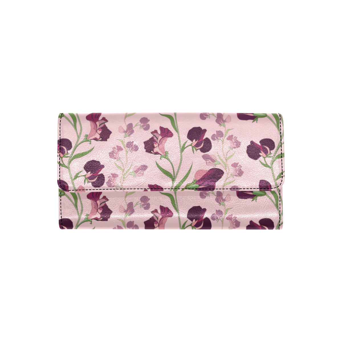 Peony Pattern Print Design PE09 Women's Trifold Wallet