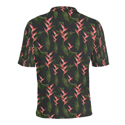 Heliconia Pattern Print Design HL07 Men Polo Shirt