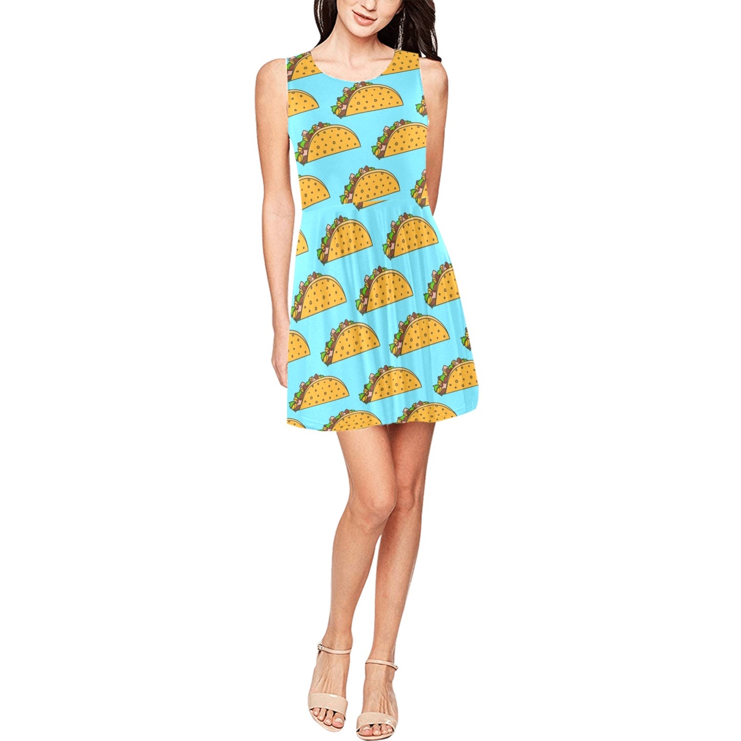 Taco Pattern Print Design TC03 Sleeveless Dress