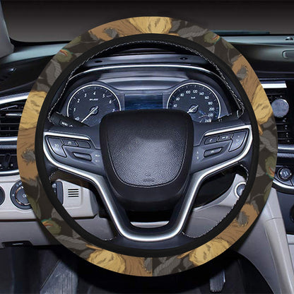 Squirrel Print Design LKS309 Steering Wheel Cover with Elastic Edge