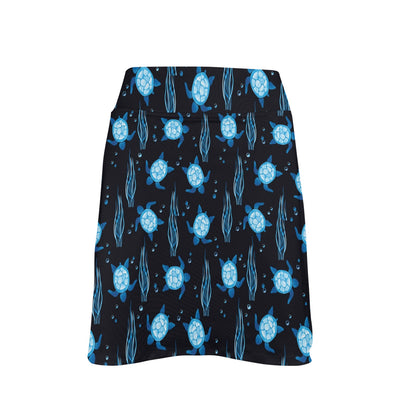 Sea Turtle Print Design LKS3013 17" Golf & Pickleball Skort with Pockets