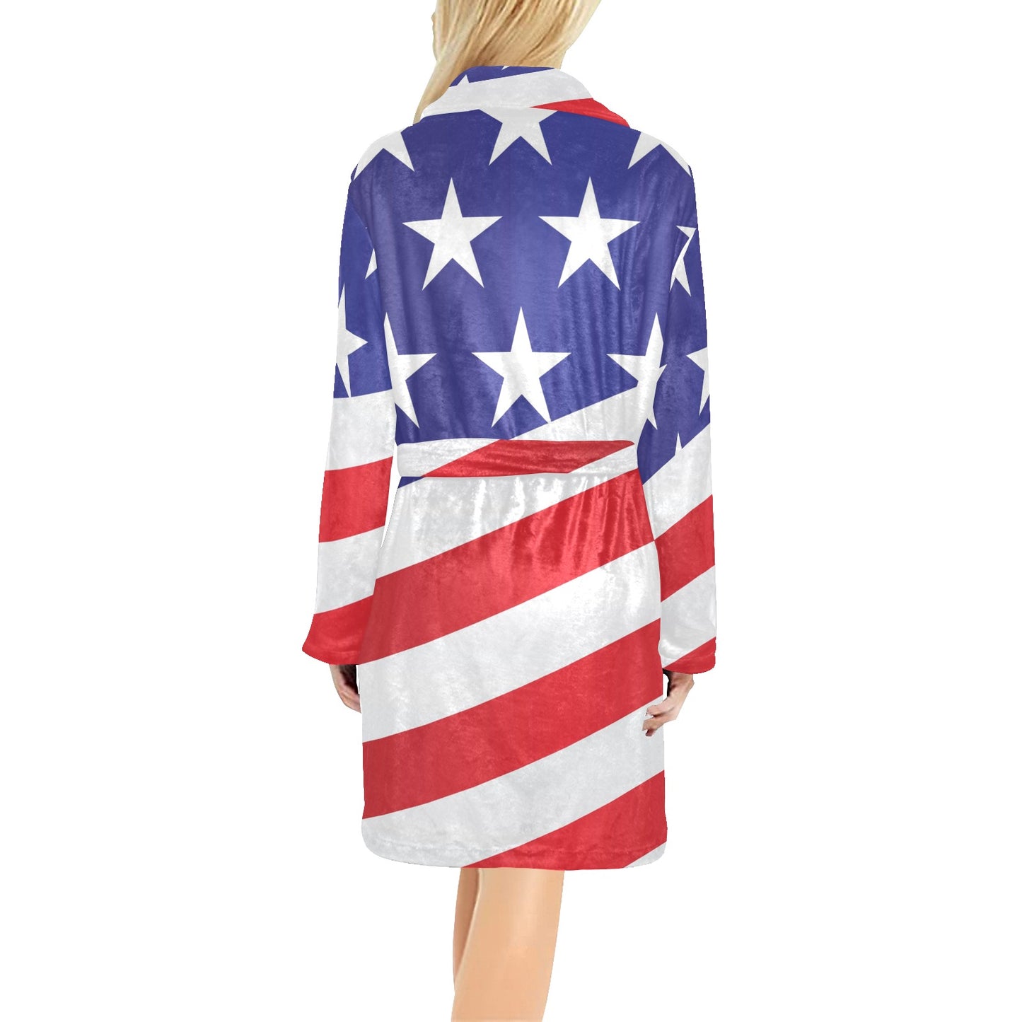 American flag Print Women's Fleece Robe
