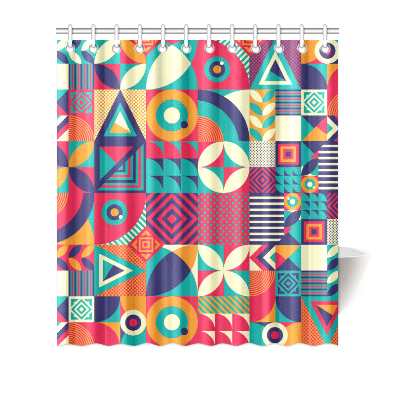 Mosaic Pattern Print Design 03 Shower Curtain