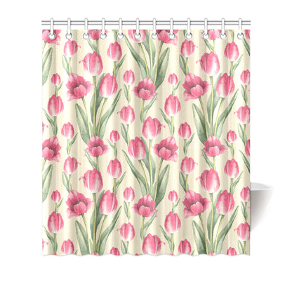 Tulip Pink Pattern Print Design TP06 Shower Curtain