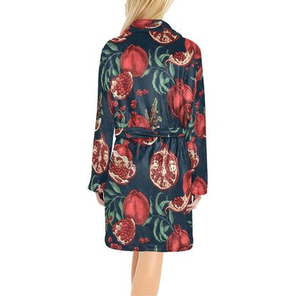 Pomegranate Pattern Print Design PG04 Women's Fleece Robe