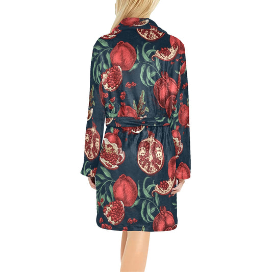 Pomegranate Pattern Print Design PG04 Women's Fleece Robe