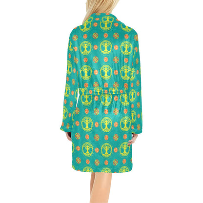 Celtic Tree of Life Print Pattern Women's Fleece Robe