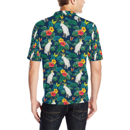 Cockatoo Tropical Pattern Print Design 02 Men Polo Shirt