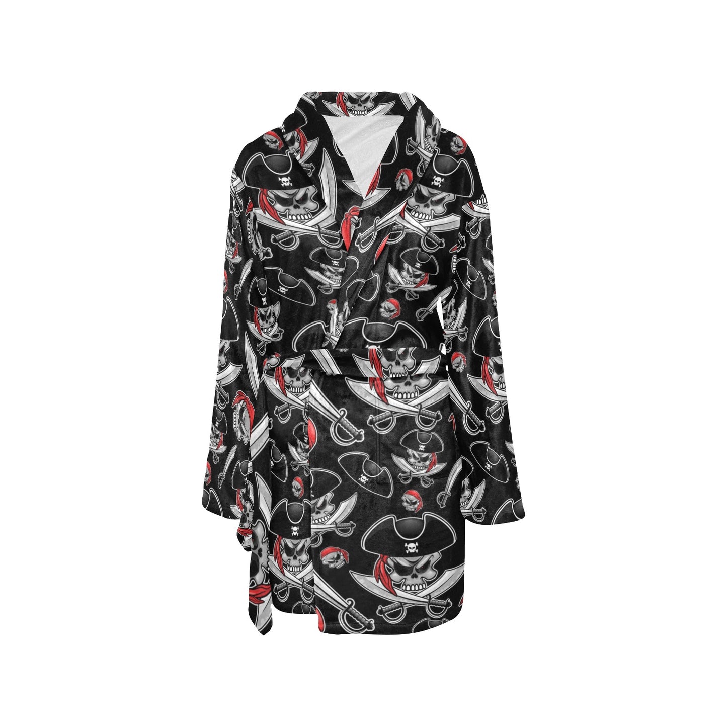 Pirate Pattern Print Design A05 Women's Fleece Robe