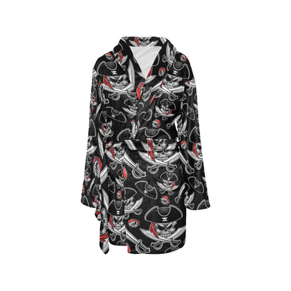 Pirate Pattern Print Design A05 Women's Fleece Robe