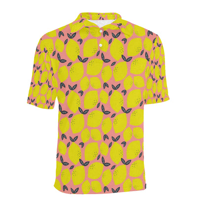 Lemon Pattern Print Design LM03 Men Polo Shirt
