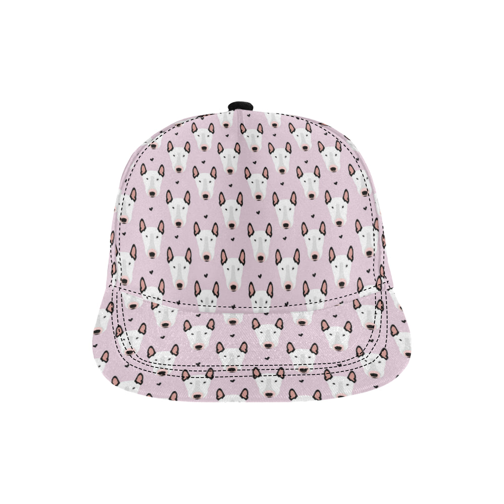 Bull Terrier Pink Print Pattern Snapback Cap
