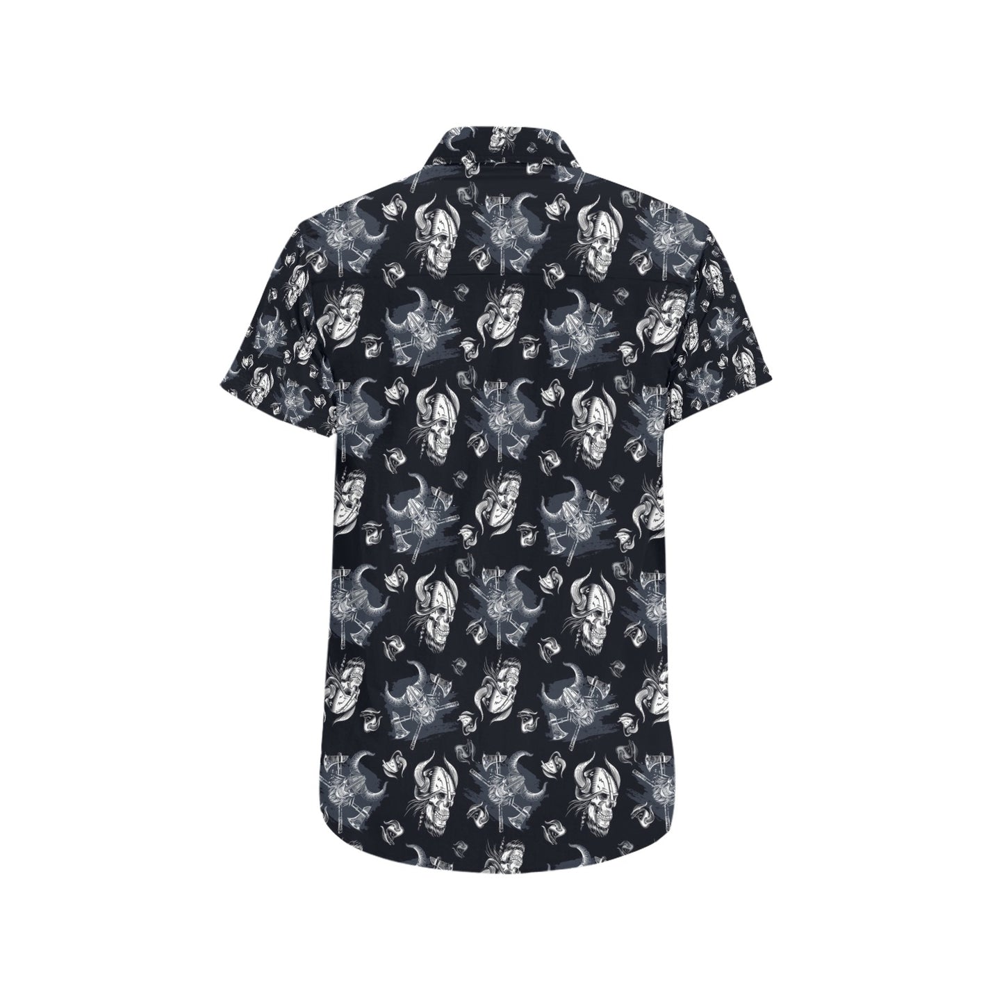 Vikings Print Design LKS304 Men Short Sleeve Button Up Shirt