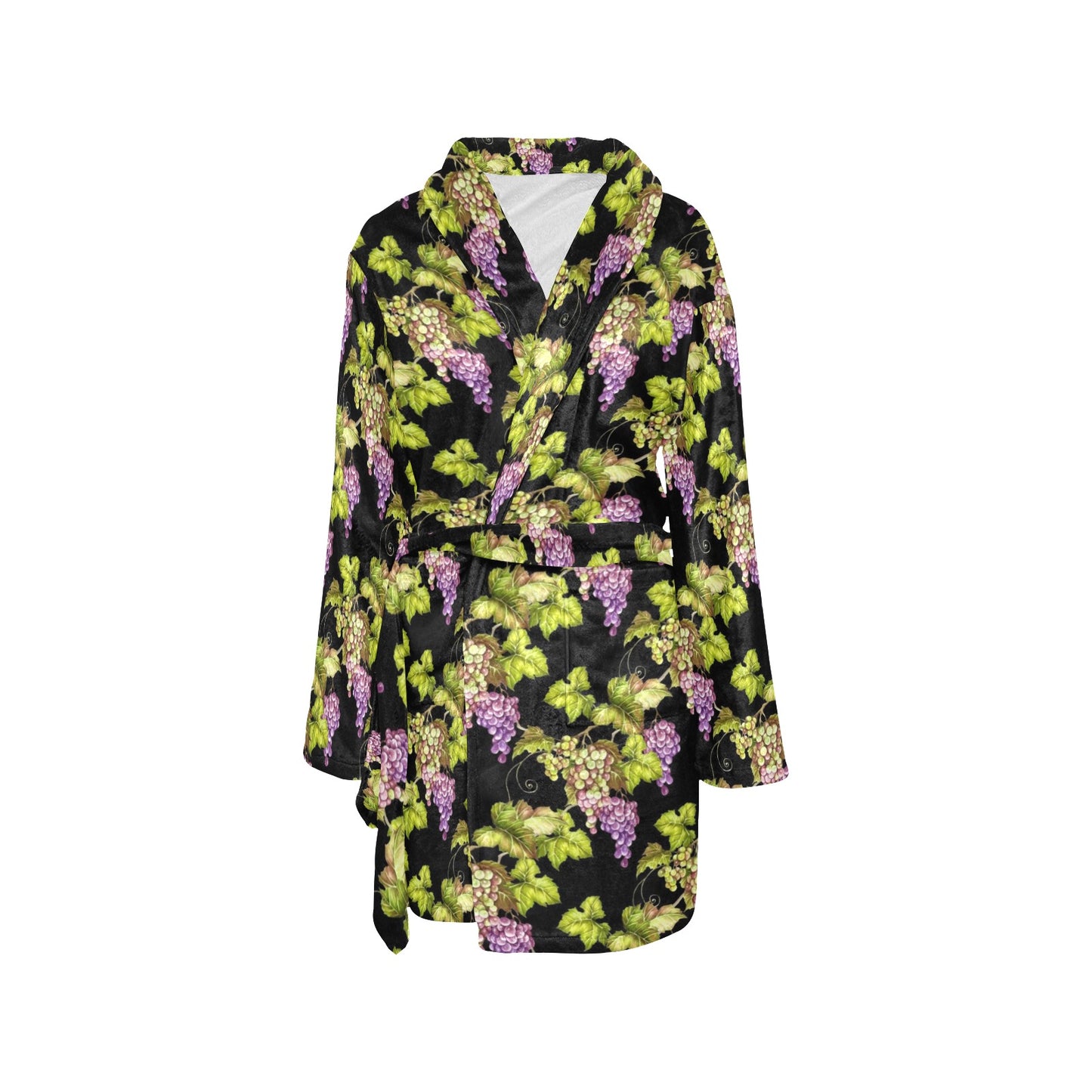 Grape Pattern Print Design GP04 Women's Fleece Robe