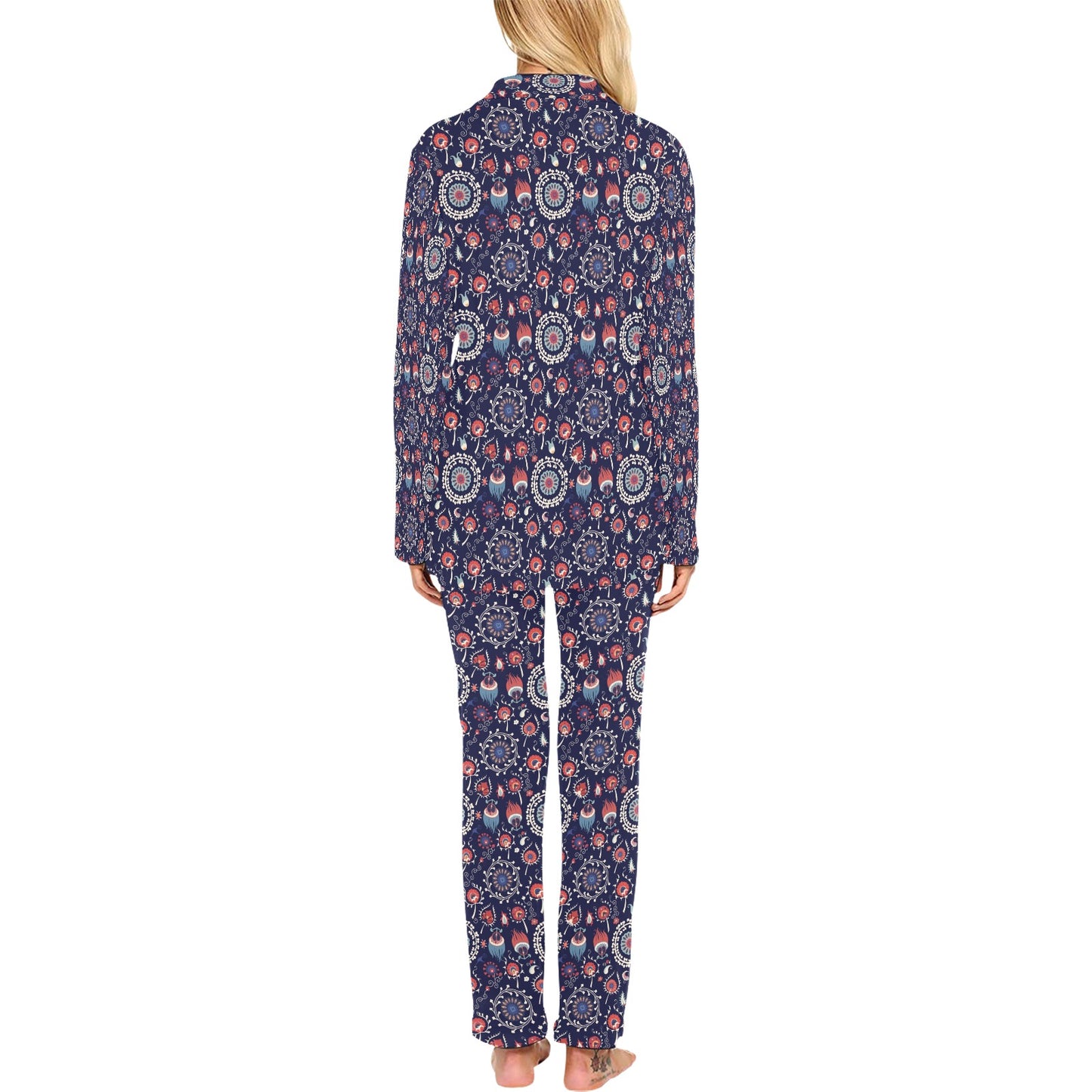 Suzani Print Design LKS305 Women's Long Pajama Set