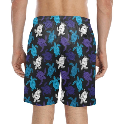 Sea Turtle Print Design LKS306 Men's Swim Trunks Beach Shorts