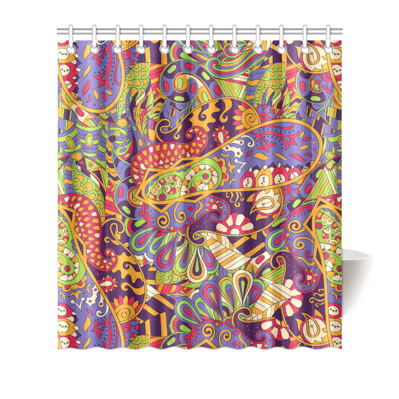 Funky Retro Pattern Print Design A04 Shower Curtain