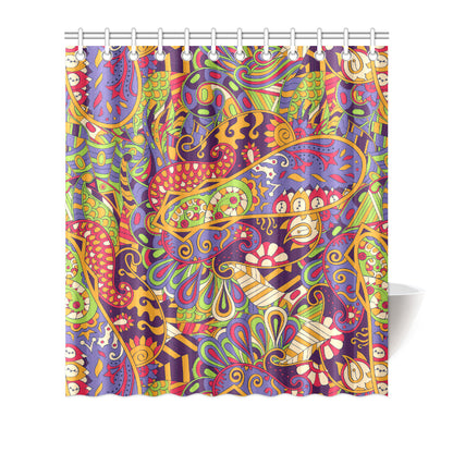 Funky Retro Pattern Print Design A04 Shower Curtain