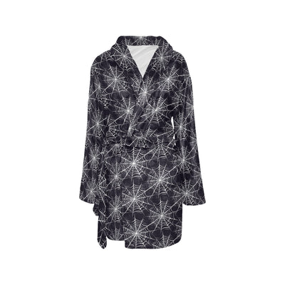 Spider Web Print Design LKS303 Women's Fleece Robe