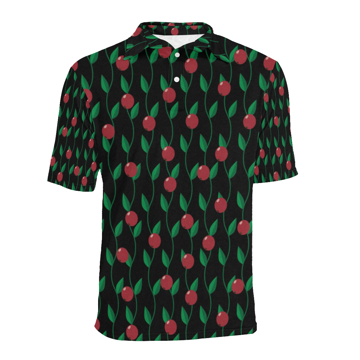 Cranberry Pattern Print Design CB01 Men Polo Shirt