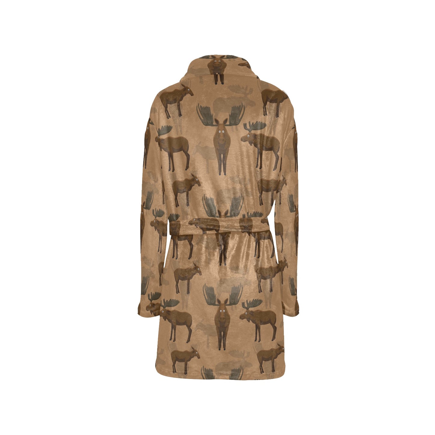 Moose Pattern Print Design 03 Women's Fleece Robe