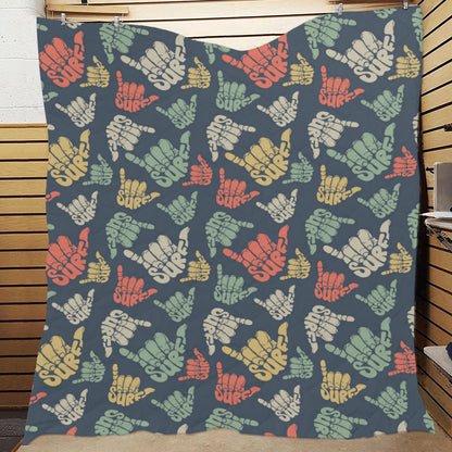 Surf Hand sign Premium Quilt