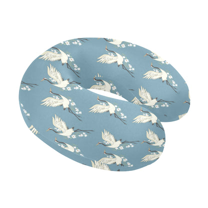 Crane Pattern Print Design 05 U-Shaped Travel Neck Pillow