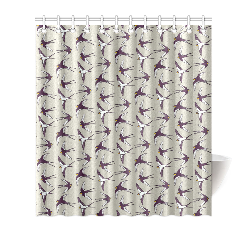 Swallow Bird Pattern Print Design 03 Shower Curtain