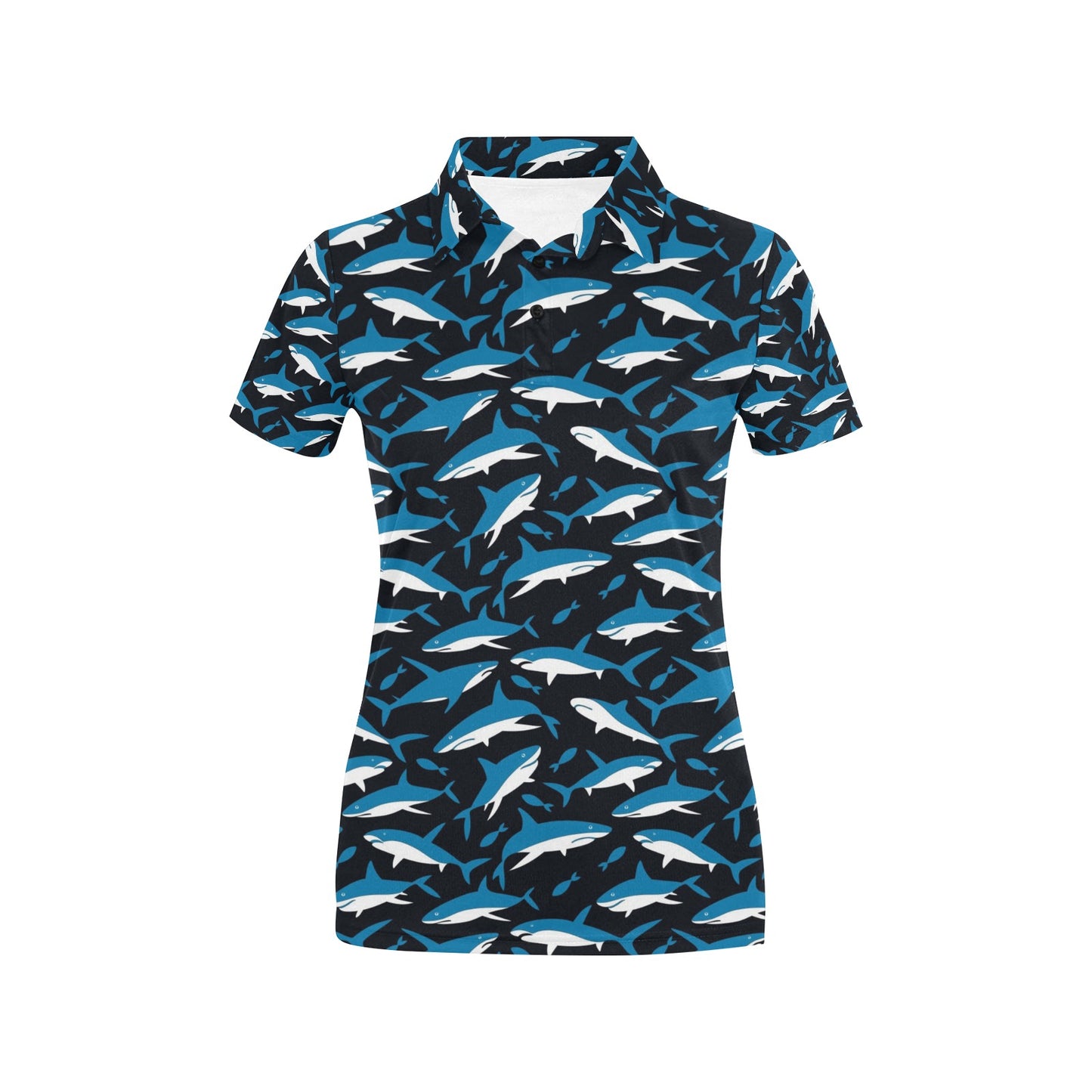 Shark Print Design LKS303 Women's Polo Shirt