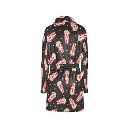 Popcorn Pattern Print Design A01 Women's Fleece Robe