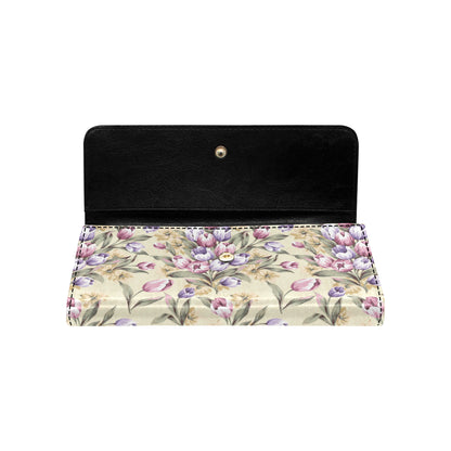 Tulip Pattern Print Design TP04 Women's Trifold Wallet