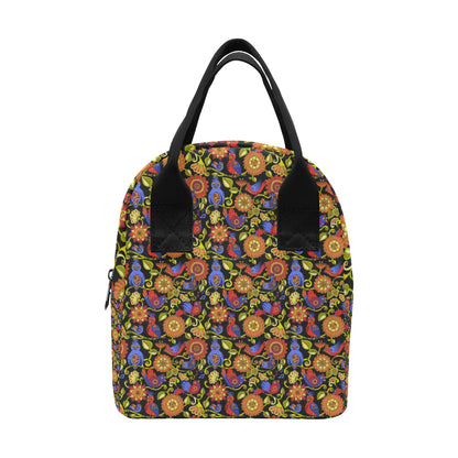 Steampunk Bird Design Themed Print Insulated Lunch Bag
