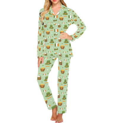 St Patricks Day Print Design LKS302 Women's Long Pajama Set