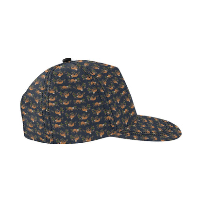 Sloth flower Design Themed Print Snapback Cap