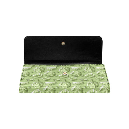 Brussels Sprouts Pattern Print Design 01 Women's Trifold Wallet
