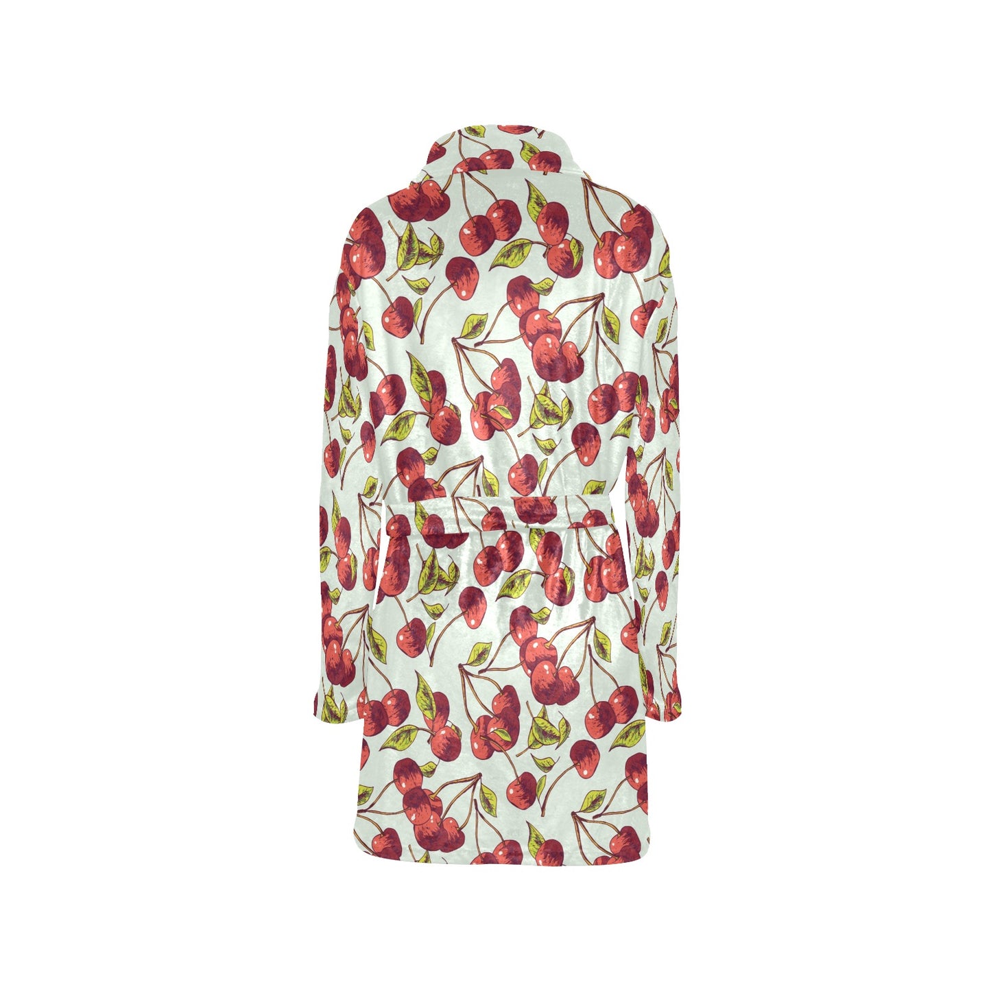 Cherry Hand Draw Women's Fleece Robe